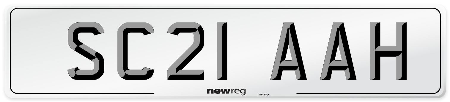 SC21 AAH Number Plate from New Reg